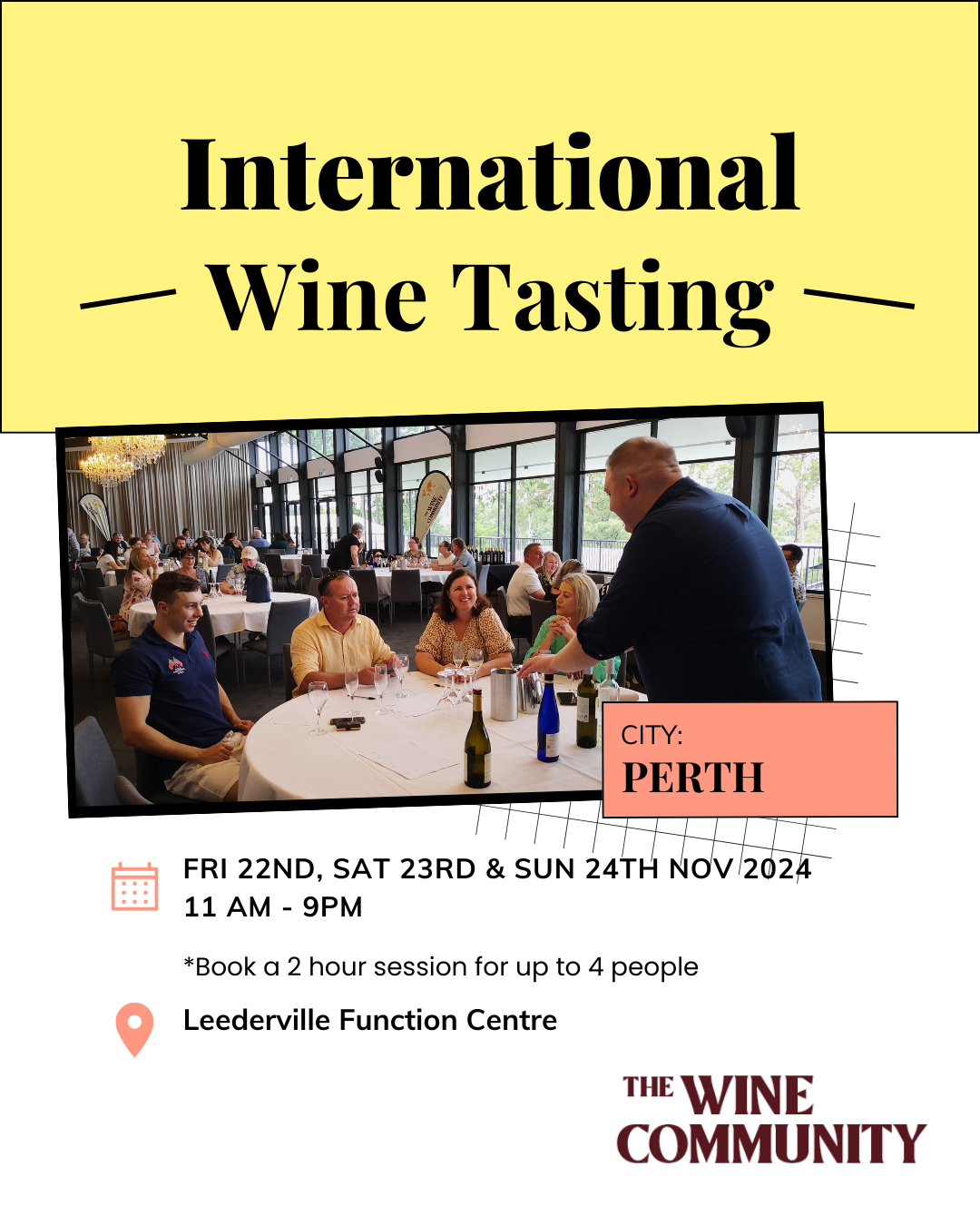 WINE TASTING at PERTH - Friday 22nd November 2024