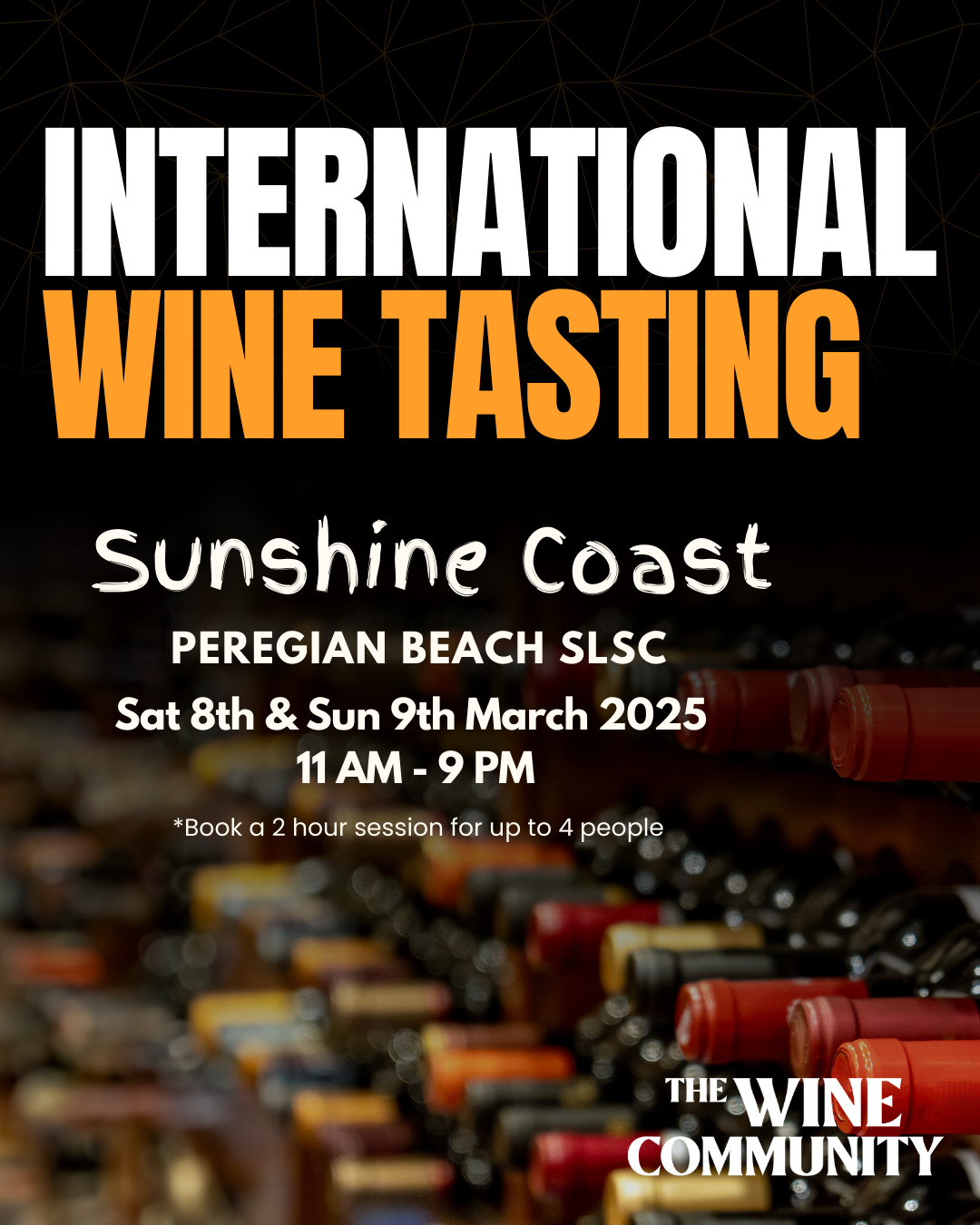 WINE TASTING at SUNSHINE COAST - Saturday 8th March 2025