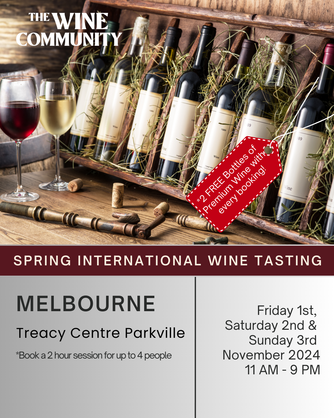 WINE TASTING at Melbourne- Saturday 2nd of November 2024